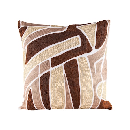 Brown Neutrals Pillow With Goose Down Insert